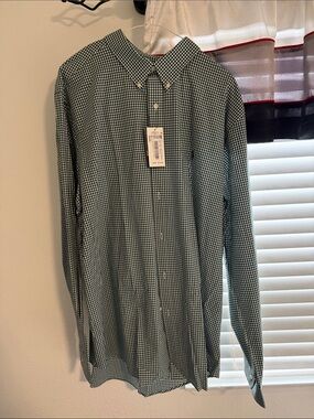 Polo by Ralph Lauren Green and White Gingham Button-Down Shirt